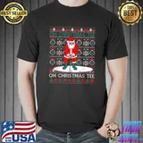 Oh Christmas Tee Santa Claus Playing Golf Funny Christmas T-Shirt