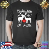 Our First Christmas As Mr and Mrs 2021 Matching Reindeer Set T-Shirt Unisex