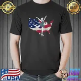 Patriotic Ice Skater Figure Skater USA Flag Ice Skating T-shirt