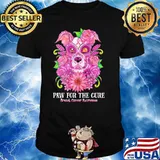Paw For The Cure Breast Cancer Awaereness Dog Flower Shirt