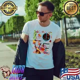 Peace Love Tea Flower Colorful Shirt Unisex