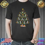 Penguin Bird Lover Lighting Emperor Penguin Christmas Tree T-Shirt Unisex