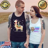 Penguins Lover Xmas Lighting Penguin Riding Llama Christmas T-s Tank Top