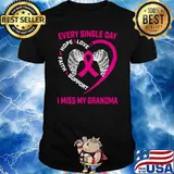 Pink In Memory Of My Grandma Breast Cancer Graphic on Back T-shirt