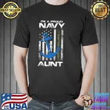 Proud Navy Aunt Shirt American Flag Vintage T-Shirt