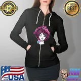 Queen's Wear Pink Breast Cancer Awareness Black Queen T-Shirt Full Zip Hooded