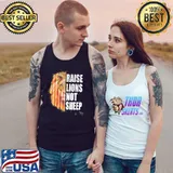 Raise Lions Not Sheep American Flag 4Th Of July Shirt Tank Top