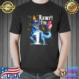 Rawr I'm 1st Birthday Boy Dinosaur Party For 1 Year Old Boy T-Shirt Unisex