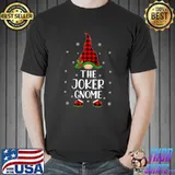 Red Buffalo Plaid Matching The Joker Gnome Christmas T-Shirt