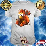 Red Panda Red Leaves Autumn shirt