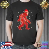 Red Plaid Bigfoot Christmas Lights shirt