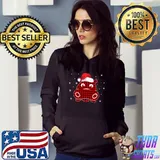 Red Plaid Hippopotamus Christmas Lights Santa Hat Pajamas T-s Hoodie