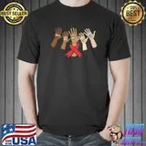 Red Ribbon World Aids Day Hands Support Hiv Awareness Month T-Shirt