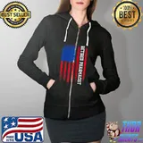 Retired Pharmacist Pharmacy Retirement Raglan Baseball American flag T-s Full Zip Hooded
