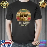 Retro i do what I want cat shirt Cat Lover Gifts Funny Cat T-Shirt Unisex