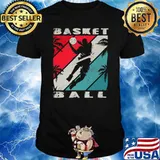 Retro Sunset & Palm Silhouette Basketball Premium T-Shirt