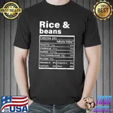 Rice & Beans Nutrition Facts Funny Thanksgiving Food T-Shirt