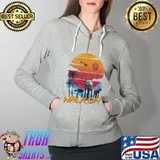 Robot Walk On Beach Sunset Shirt Full Zip Hooded