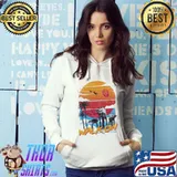Robot Walk On Beach Sunset Shirt Hoodie