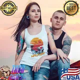 Robot Walk On Beach Sunset Shirt Tank Top