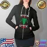 Rockin around the upside down Matching Group PJ New Year Upside Down T-Shirt Full Zip Hooded