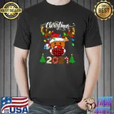 Rudolph Reindeer Mask Plaid Matching Family Christmas 2021 T-Shirt