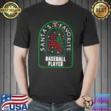 Santa Favorite Baseball Player Christmas Ugly Sweater T-Shirt Unisex