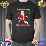 Santa Playing Soccer Ho Goal Christmas Boy Kid Goal Sport T-Shirt