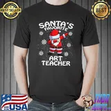 Santa's Favorite Art Teacher Christmas T-Shirt