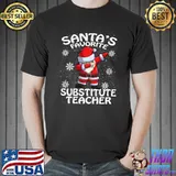 Santa's Favorite Substitute Teacher Christmas Santa claus T-Shirt