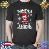 Santa's Favorite Tennis Instructor Christmas T-Shirt Unisex