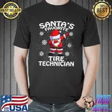 Santa's Favorite Tire Technician Christmas T-Shirt Unisex