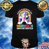 School IS Important But Baseball Is Importanter Unicorn Rainbow Shirt
