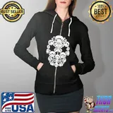 Skull Newfoundland Skeleton Halloween Costume Scary T-Shirt Full Zip Hooded