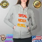 Social Media Rebel Orange Yellow T-s Full Zip Hooded