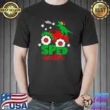 Speducator Teacher Dino Monster Truck Christmas Santa T-Shirt