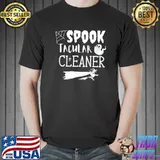 Spooktacular Cleaner Halloween Witch Broom Cleaning Lady T-Shirt Unisex