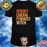 Spooky Liberal Feminist Witch Halloween T-Shirt