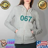 Squid Game Player 067 Costume T-Shirt Full Zip Hooded