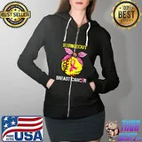 Strike Out Breast Cancer Awareness Softball Fighters T-Shirt Full Zip Hooded
