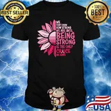Sunflower Pink Breast Cancer Awareness Women Warrior Support T-Shirt