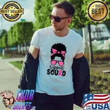 Support Squad Messy Bun Afro Black Woman Queen Breast Cancer T-Shirt Unisex