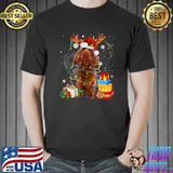 Sussex Spaniel Dog Reindeer Santa Christmas Dogs Pajamas T-Shirt