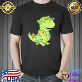 T Rex Christmas Colors Light Shirt Unisex
