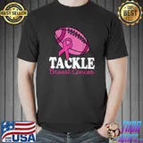Tackle breast cancer awareness football survivor pink ribbon T-Shirt