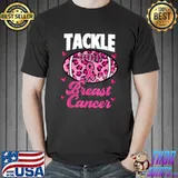 Tackle Breast Cancer Awareness Pink Ribbon Leopard T-Shirt