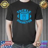 Tackle Diabetes Awareness Month Ribbon Football T-Shirt