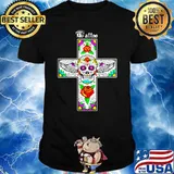 Tattoo cross rose skull angel shirt