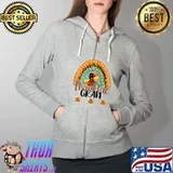 Thankful Gran Leopard Rainbow Turkey Thanksgiving T s Full Zip Hooded