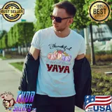 Thankful Greatful Blessed Yaya Flowwer Pumpkin Art T-Shirt